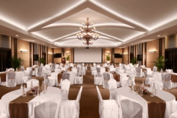 Banquet-style event setup inside Dhinasha Conference Hall at Villa Nautica