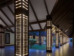 Interior walkway leading into Dhinasha Conference Hall at Villa Nautica