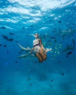 Snorkelling access at Villa Nautica Maldives with clear lagoon water and coral garden views