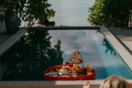 Floating Breakfast at a Beach Pool Villa in Villa Park, South Ari Atoll Maldives